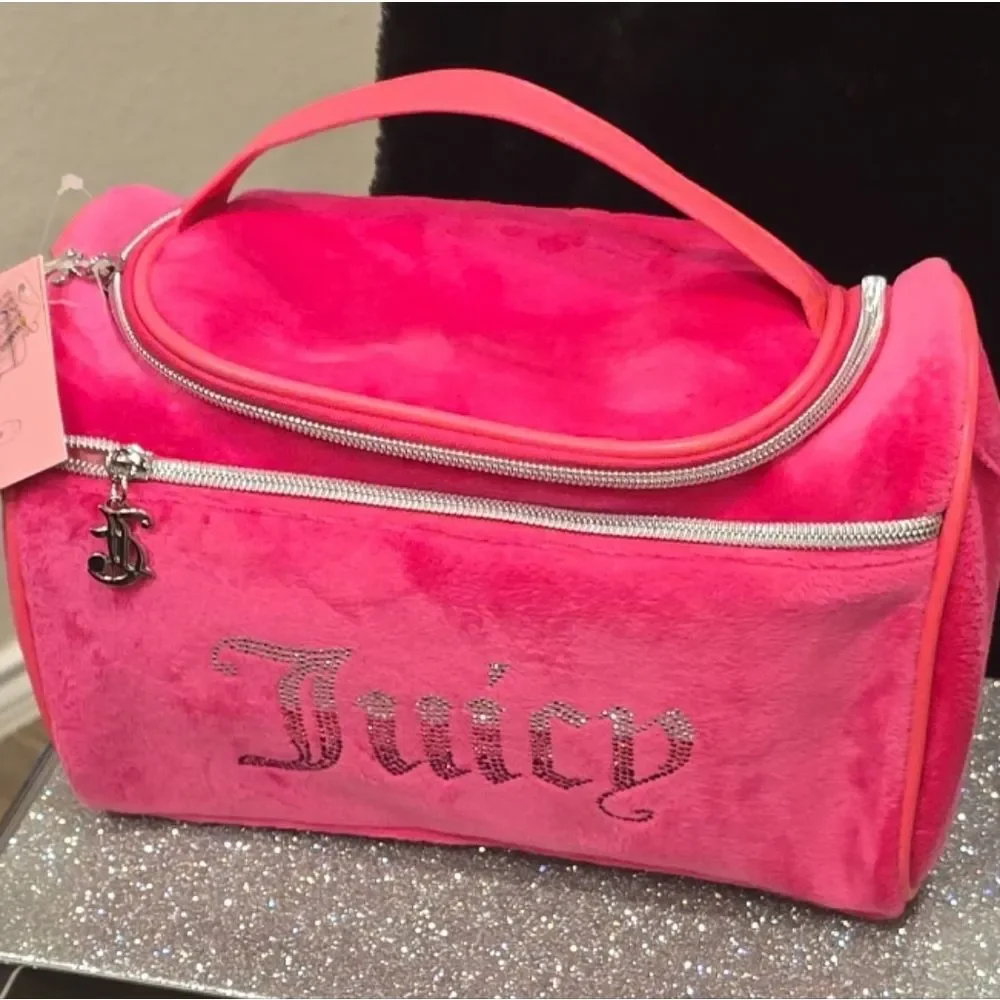 Juicy‎ Couture Ombre Rhinestone Logo Velour Hanging Cosmetic Bag